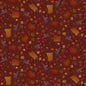 Dark Red Pumpkins and Flowers 8.3 Inch