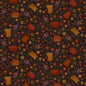 Black/Brown Pumpkins and Flowers 8.3 Inch